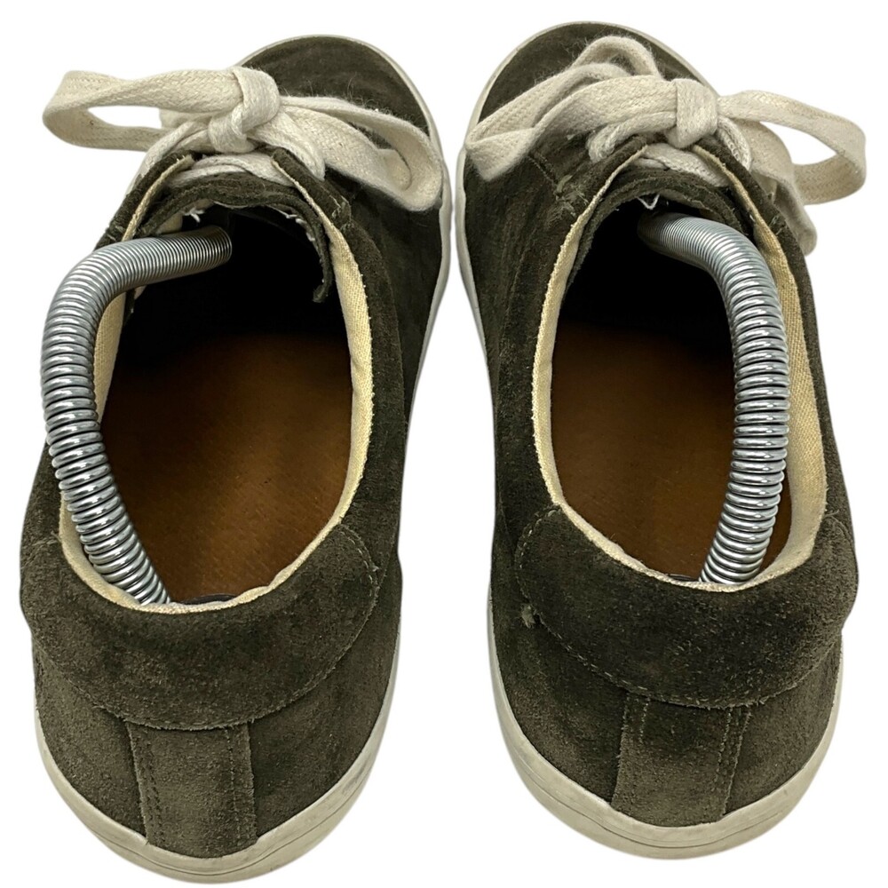 Frye Size 8.5 Kerry Sneakers Dark Green Suede Low Top White Laces Women's - Picture 13 of 16